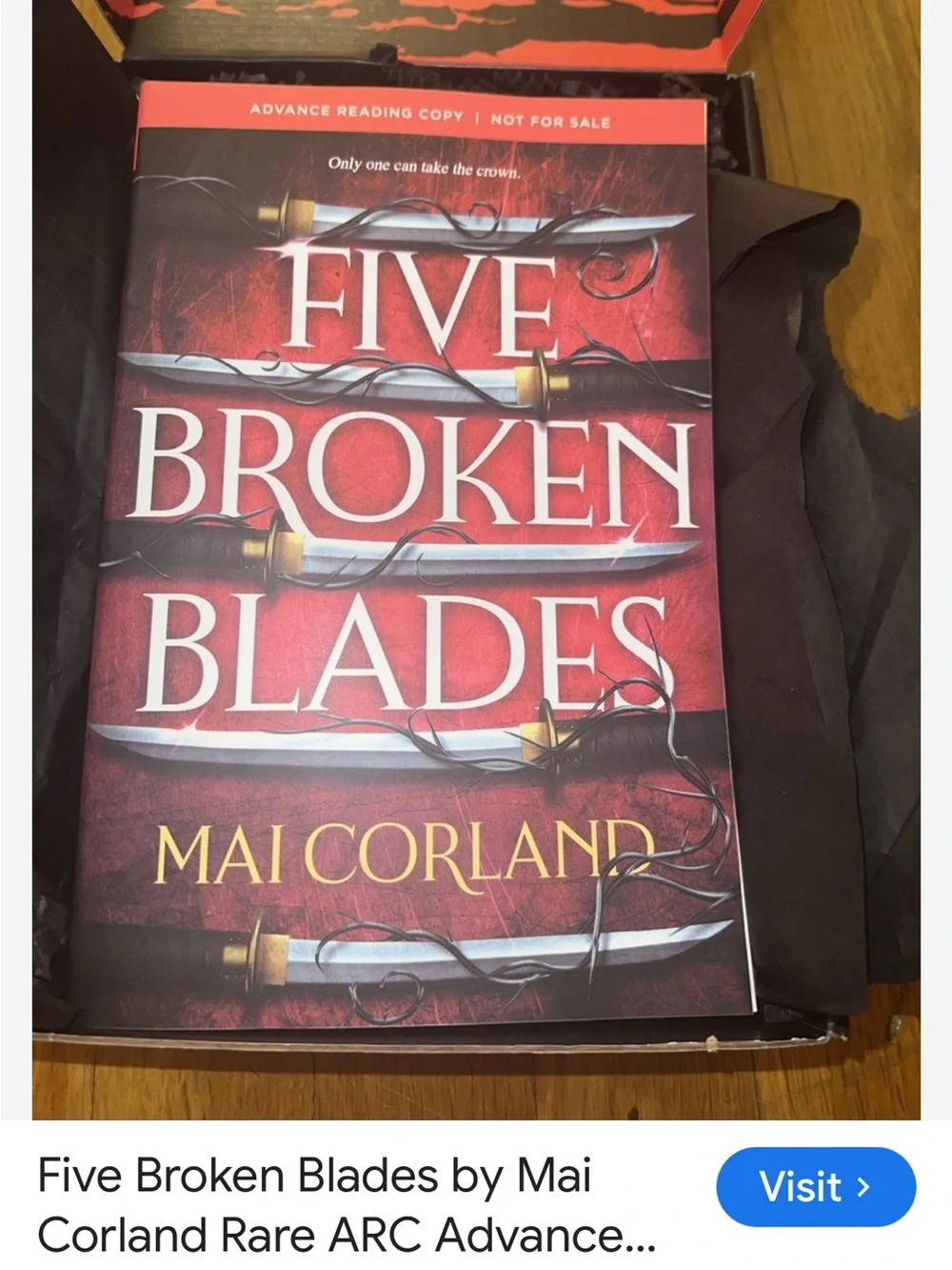 2771*Five Broken Blades by Mai Corland - Red Hardcover ARC